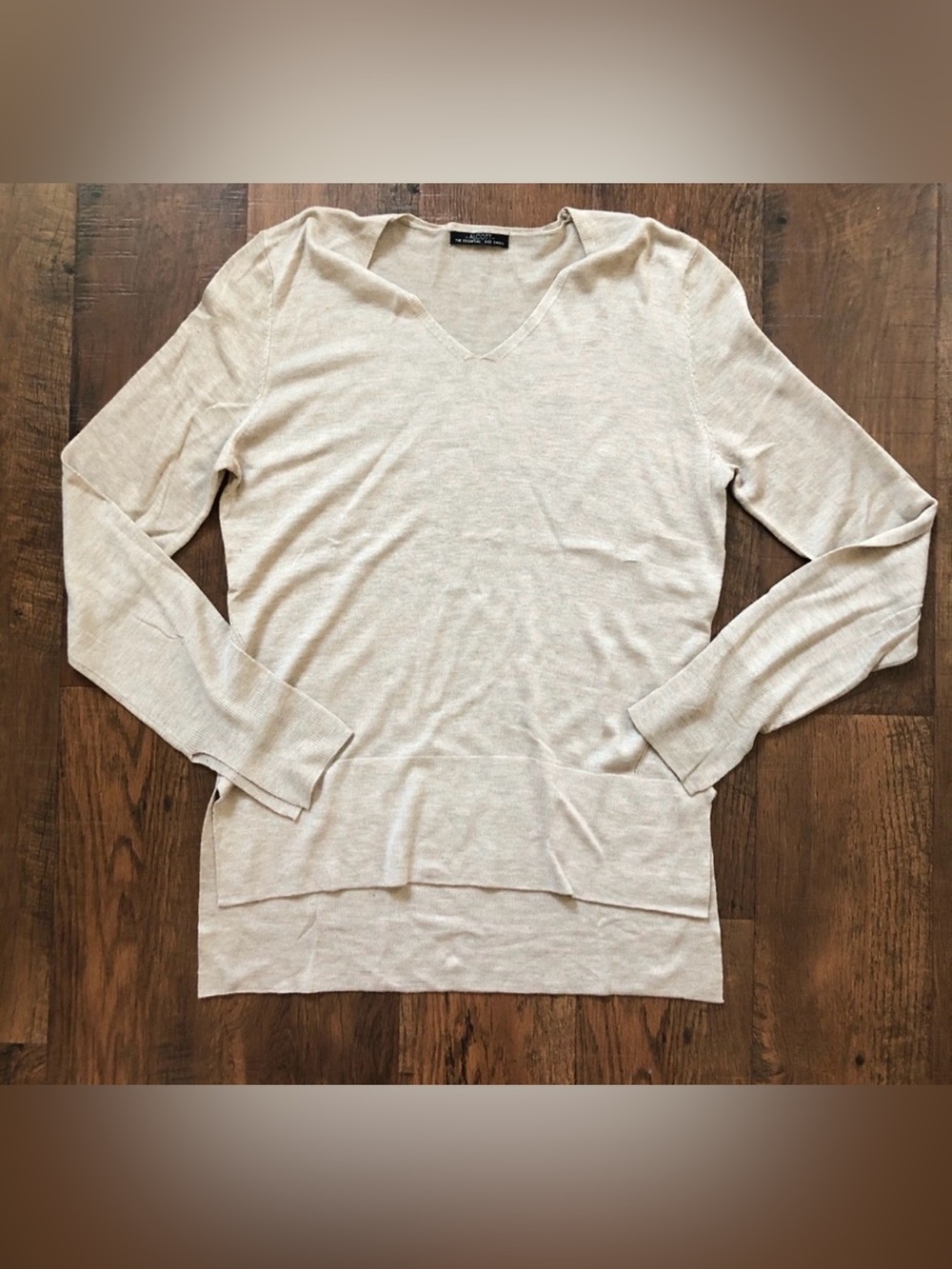 ALCOTT écru tunic style sweater top, size S